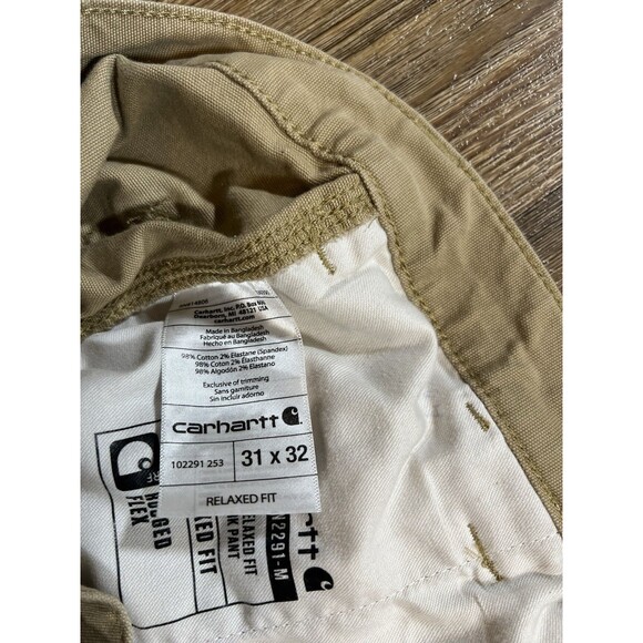 Carhartt Work Pants Men's 31x32 Rugged Flex Relaxed Fit Canvas BN2291 Brown - Picture 6 of 10